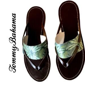 TOMMY BAHAMA Tropical Leather Sandal, Resort, Vacation, Pool, Lounge, Beach 10
